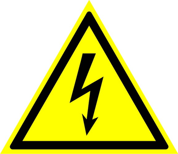 W08 внимание! опасность поражения электрическим током (пластик, сторона 200 мм) - Знаки безопасности - Предупреждающие знаки - . Магазин Znakstend.ru